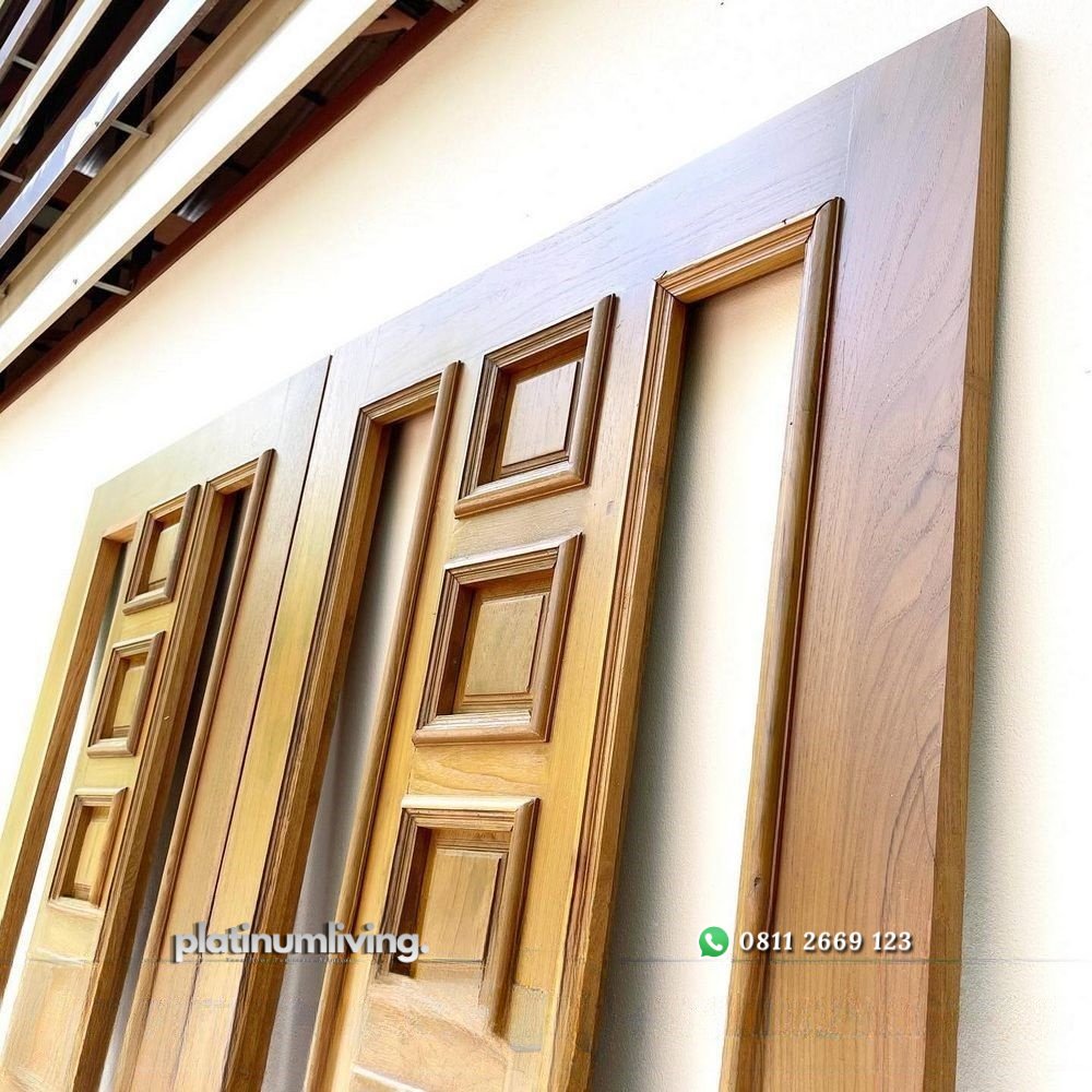 Daun pintu jati jepara klasik panel plus kaca double PJ-31 platinumliving furniture jepara 3 Daun pintu jati jepara klasik panel plus kaca double PJ-31 platinumliving furniture jepara 3