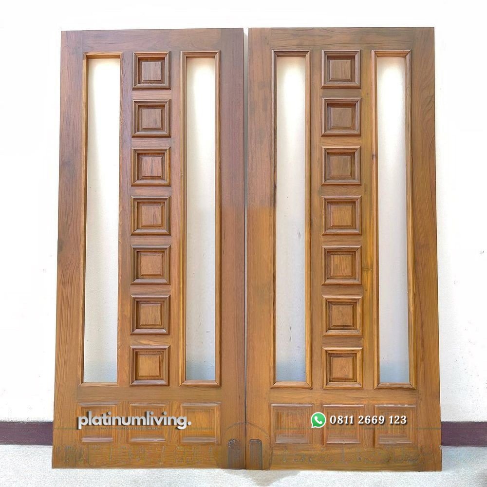 Daun pintu jati jepara klasik panel plus kaca double PJ-31 platinumliving furniture jepara 1 Daun pintu jati jepara klasik panel plus kaca double PJ-31 platinumliving furniture jepara 1