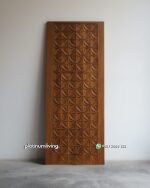 Daun pintu kayu jati jepara ukiran kawung single PJ-376 platinumliving furniture jepara