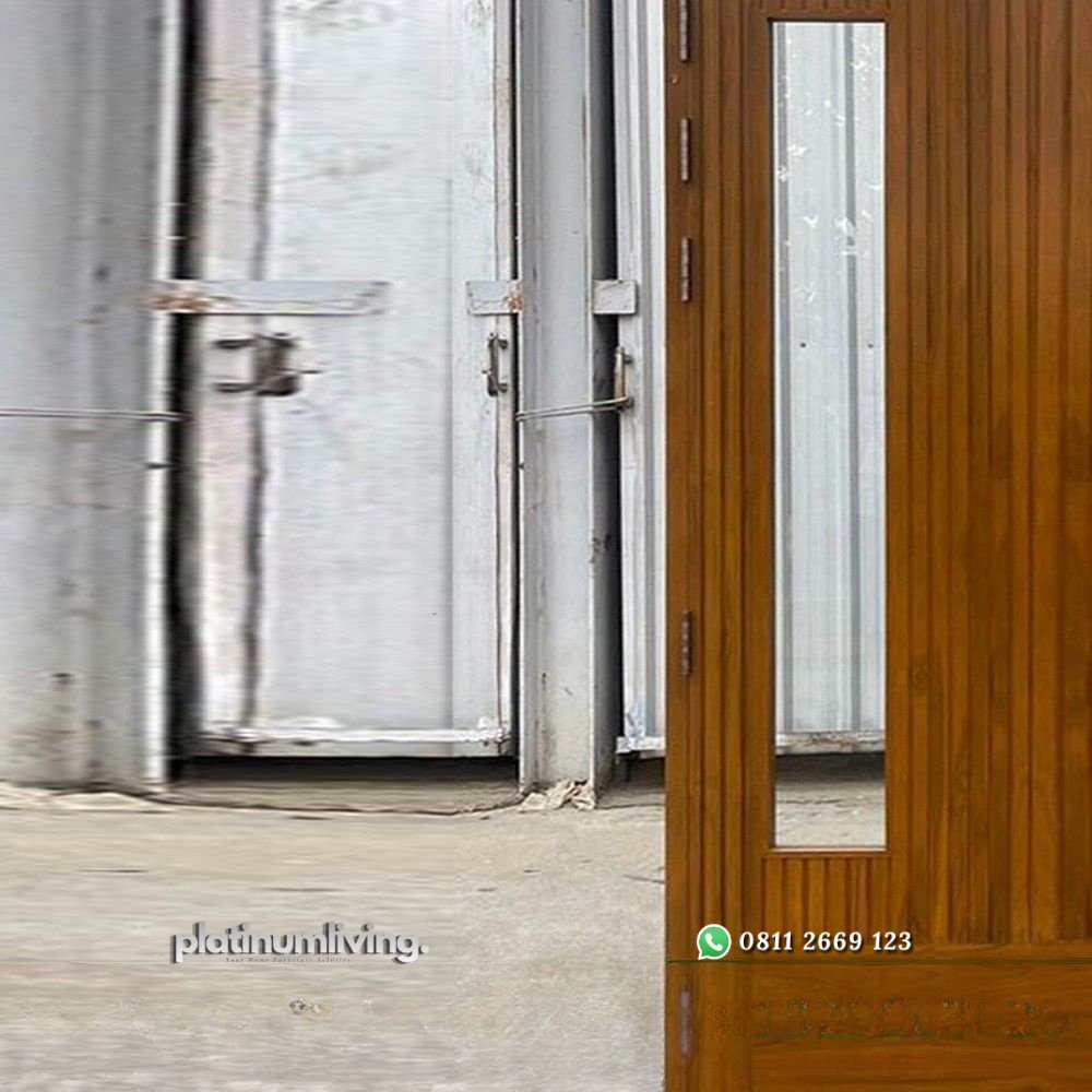 Daun pintu minimalis kupu tarung jati salur panel kaca PJ-108 platinumliving furniture jepara 2 Daun pintu minimalis kupu tarung jati salur panel kaca PJ-108 platinumliving furniture jepara 2