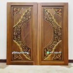 Daun pintu ukir jepara kayu jati solid double PJ-35 platinumliving furniture jepara