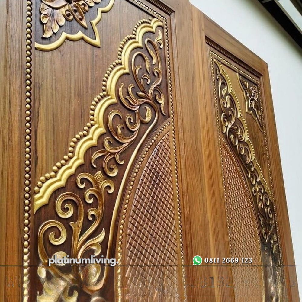 Daun pintu ukir jepara kayu jati solid double PJ-35 platinumliving furniture jepara 4 Daun pintu ukir jepara kayu jati solid double PJ-35 platinumliving furniture jepara 4