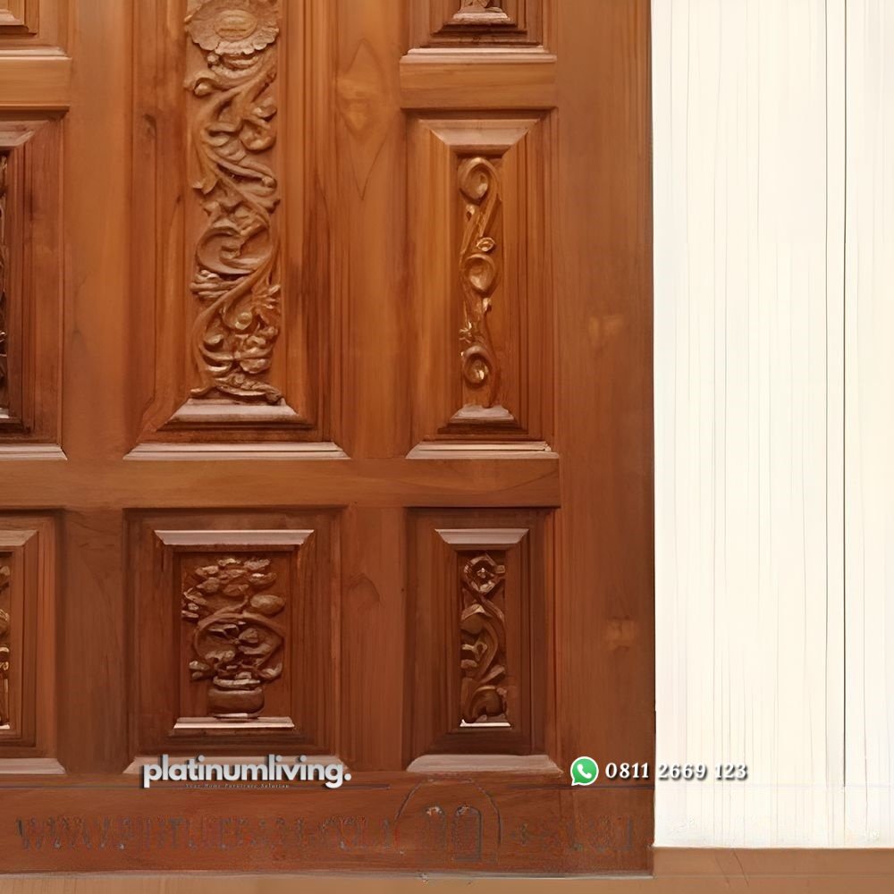 Daun pintu ukir jepara kayu jati solid klasik panel PJ-192 platinumliving furniture jepara 2 Daun pintu ukir jepara kayu jati solid klasik panel PJ-192 platinumliving furniture jepara 2