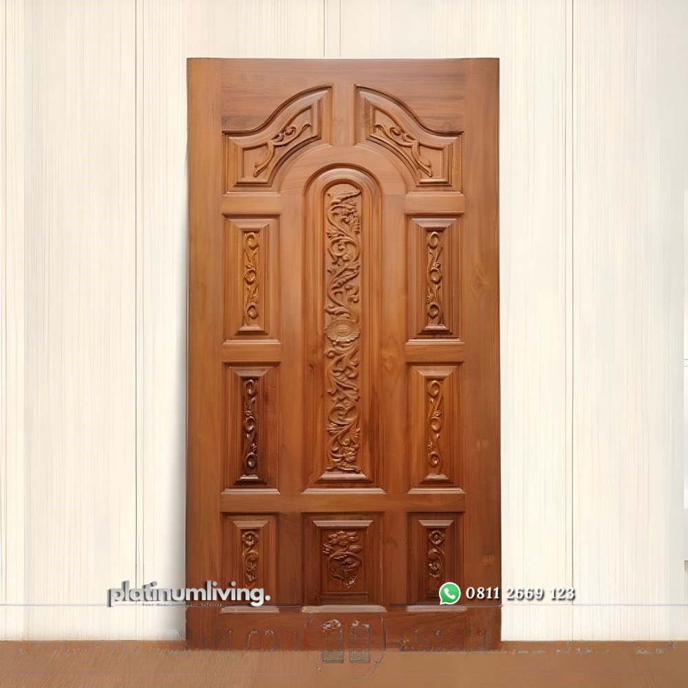 Daun pintu ukir jepara kayu jati solid klasik panel PJ-192 platinumliving furniture jepara 1 Daun pintu ukir jepara kayu jati solid klasik panel PJ-192 platinumliving furniture jepara 1