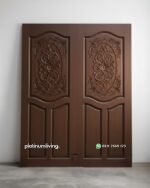 Daun pintu ukir kayu jati ganda mawar elung PJ-385 platinumliving furniture jepara
