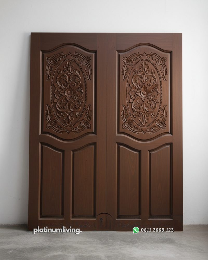 Daun pintu ukir kayu jati ganda mawar elung PJ-385 platinumliving furniture jepara 1 Daun pintu ukir kayu jati ganda mawar elung PJ-385 platinumliving furniture jepara 1