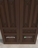 Daun pintu ukir kayu jati klasik panel praba PJ-378 platinumliving furniture jepara - Gambar 3