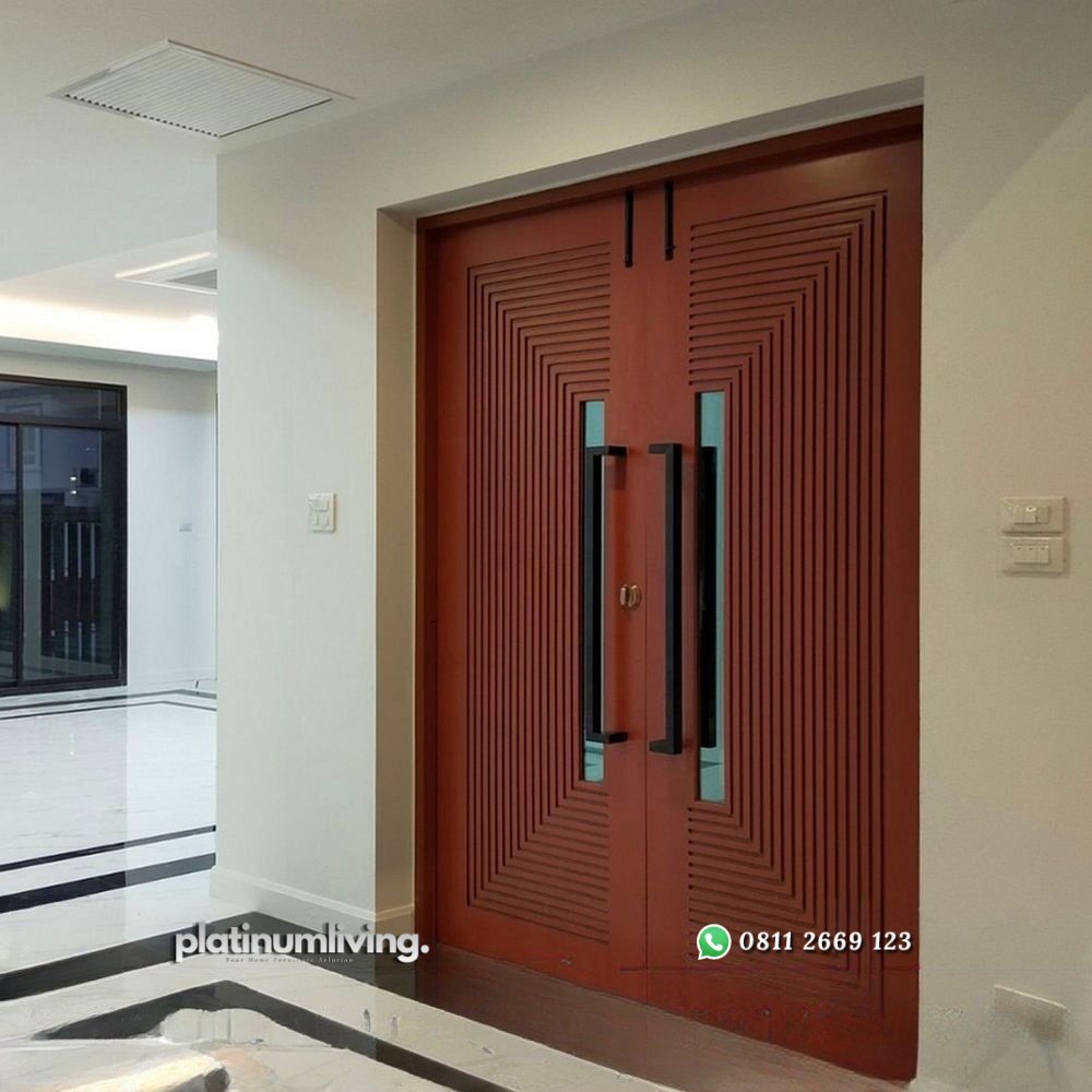 Kusen 2 Pintu jati minimalis garis kombinasi panel kaca PJ-326 platinumliving furniture jepara 2 Kusen 2 Pintu jati minimalis garis kombinasi panel kaca PJ-326 platinumliving furniture jepara 2