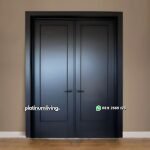 Kusen pintu 2 daun jati klasik modern single panel PJ-228 platinumliving furniture jepara