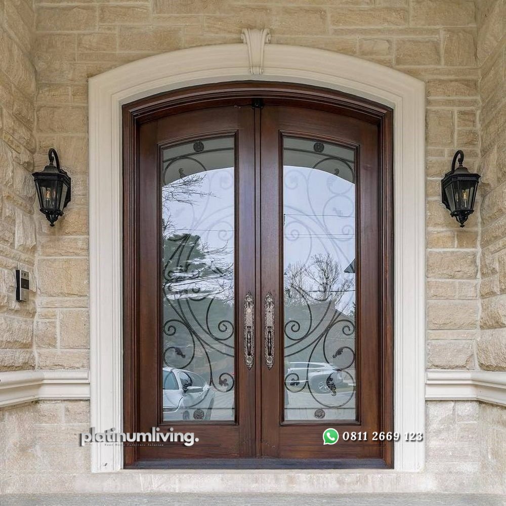 Kusen pintu jati panel kaca 2 daun klasik PJ-14 platinumliving furniture jepara 1 Kusen pintu jati panel kaca 2 daun klasik PJ-14 platinumliving furniture jepara 1