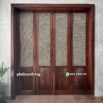 Kusen pintu jati rotan lipat japandi style PJ-343 platinumliving furniture jepara