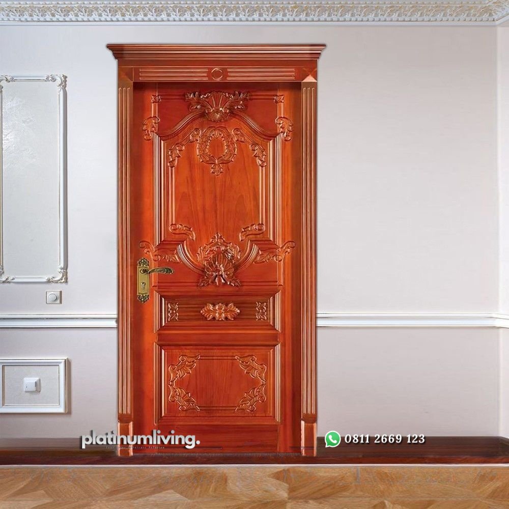 Kusen pintu kamar klasik ukir jepara daun tunggal PJ-129 platinumliving furniture jepara 1 Kusen pintu kamar klasik ukir jepara daun tunggal PJ-129 platinumliving furniture jepara 1