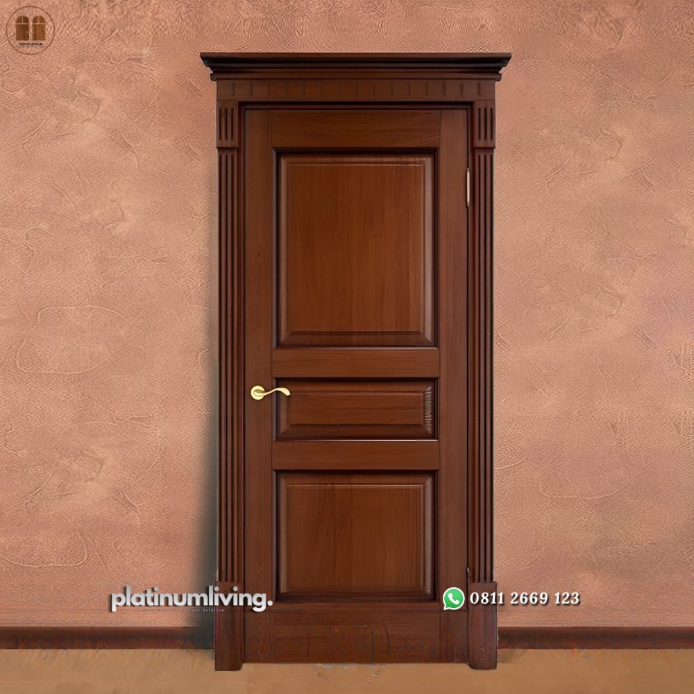 Kusen pintu kamar tidur klasik modern 3 panel jati PJ-261 platinumliving furniture jepara 1 Kusen pintu kamar tidur klasik modern 3 panel jati PJ-261 platinumliving furniture jepara 1
