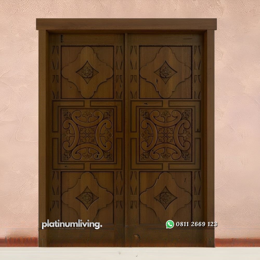 Kusen pintu ukir kayu jati jepara daun double antik PJ-188 platinumliving furniture jepara 1 Kusen pintu ukir kayu jati jepara daun double antik PJ-188 platinumliving furniture jepara 1
