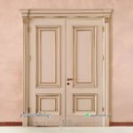 Kusen pintu ukir mewah klasik cat duco cream 2 daun PJ-180 platinumliving furniture jepara