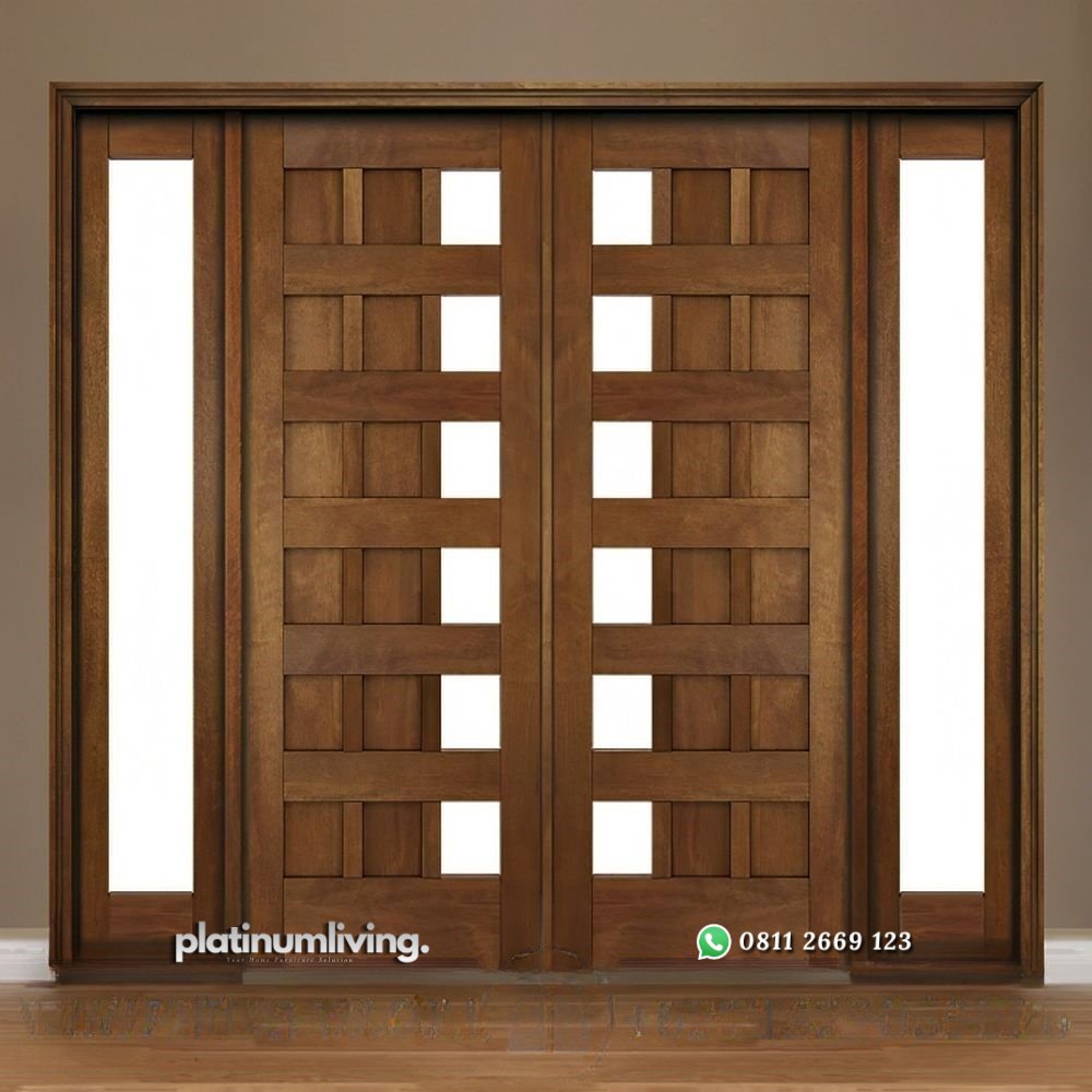 Kusen pintu utama daun ganda 2 jendela jati minimalis PJ-140 platinumliving furniture jepara 1 Kusen pintu utama daun ganda 2 jendela jati minimalis PJ-140 platinumliving furniture jepara 1