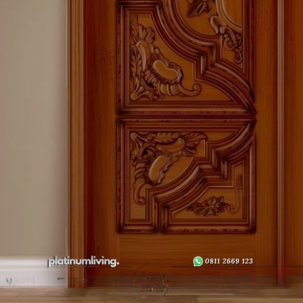 Kusen pintu utama ukir jepara daun ganda kayu jati PJ-232 platinumliving furniture jepara 3 Kusen pintu utama ukir jepara daun ganda kayu jati PJ-232 platinumliving furniture jepara 3