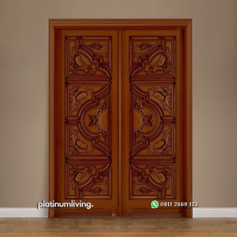 Kusen pintu utama ukir jepara daun ganda kayu jati PJ-232 platinumliving furniture jepara 1 Kusen pintu utama ukir jepara daun ganda kayu jati PJ-232 platinumliving furniture jepara 1