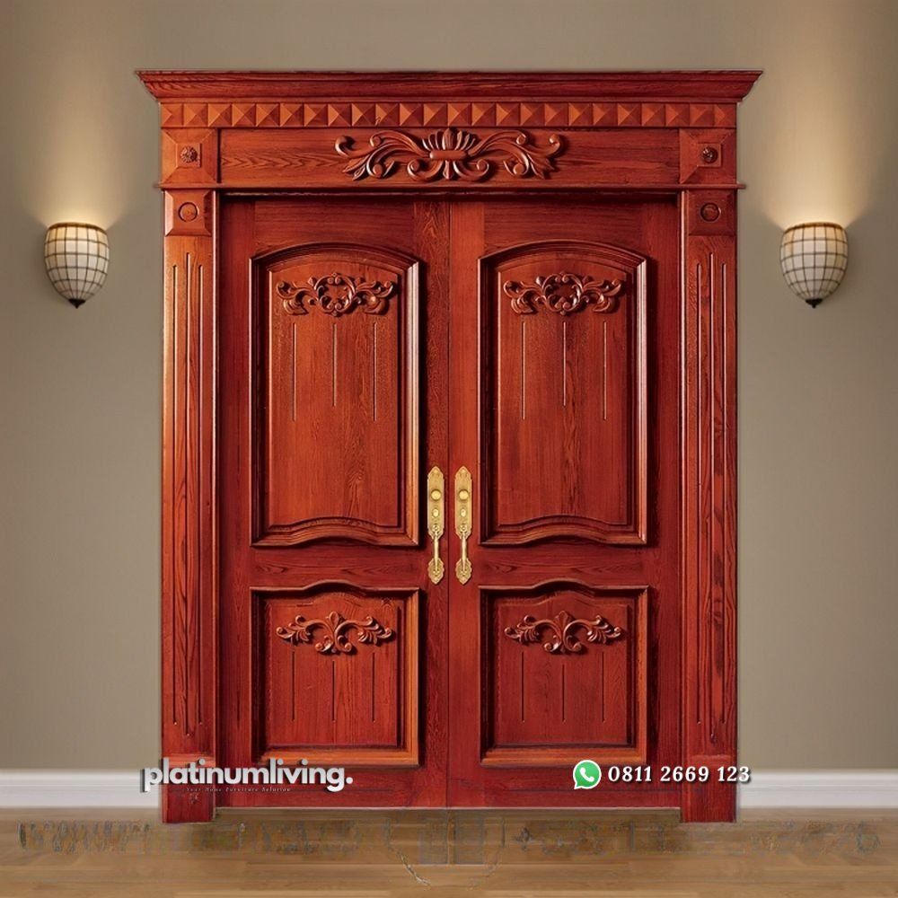 Kusen pintu utama ukir klasik 2 daun jati PJ-126 platinumliving furniture jepara 4 Kusen pintu utama ukir klasik 2 daun jati PJ-126 platinumliving furniture jepara 4