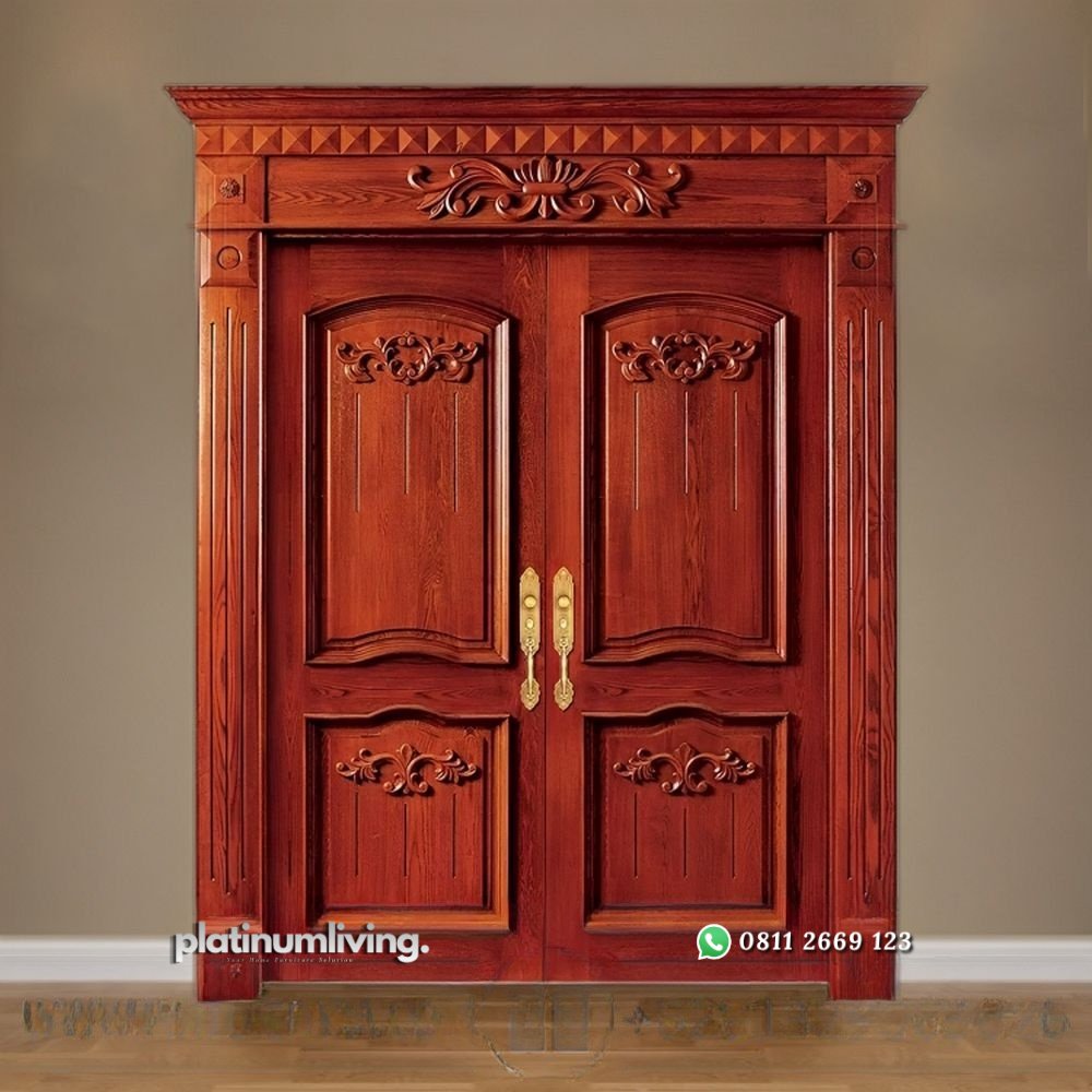 Kusen pintu utama ukir klasik 2 daun jati PJ-126 platinumliving furniture jepara 1 Kusen pintu utama ukir klasik 2 daun jati PJ-126 platinumliving furniture jepara 1