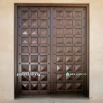 Pintu 2 daun kayu jati antik pyramid panel mewah PJ-364 platinumliving furniture jepara