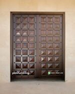 Pintu 2 daun kayu jati antik pyramid panel mewah PJ-364 platinumliving furniture jepara