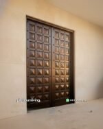 Pintu 2 daun kayu jati antik pyramid panel mewah PJ-364 platinumliving furniture jepara - Gambar 2