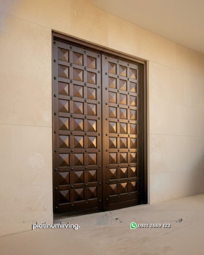Pintu 2 daun kayu jati antik pyramid panel mewah PJ-364 platinumliving furniture jepara 2 Pintu 2 daun kayu jati antik pyramid panel mewah PJ-364 platinumliving furniture jepara 2