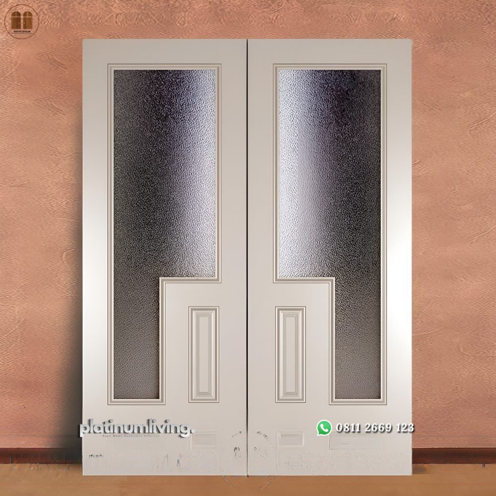 Pintu 2 daun moden klasik cat putih plus kaca PJ-253 platinumliving furniture jepara 1 Pintu 2 daun moden klasik cat putih plus kaca PJ-253 platinumliving furniture jepara 1