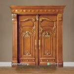 Pintu 2 daun ukir mewah klasik kayu jati jepara PJ-134 platinumliving furniture jepara