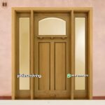 Pintu depan single kayu jati jepara 2 jendela PJ-269 platinumliving furniture jepara
