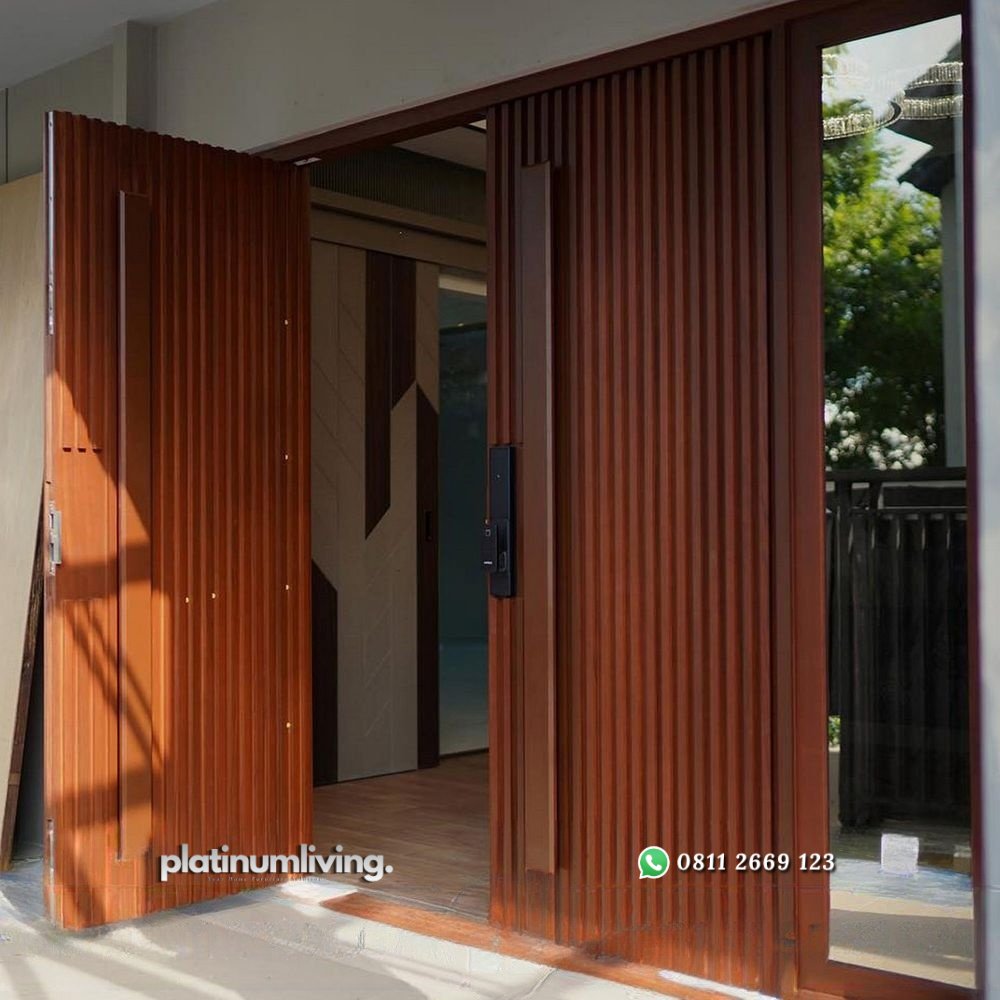 Pintu double minimalis Garis Timbul kayu jati 2 jendela PJ-321 platinumliving furniture jepara 3 Pintu double minimalis Garis Timbul kayu jati 2 jendela PJ-321 platinumliving furniture jepara 3
