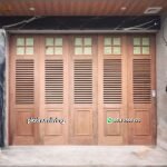 Pintu garasi kayu jati minimalis sliding tikung PJ-75 platinumliving furniture jepara