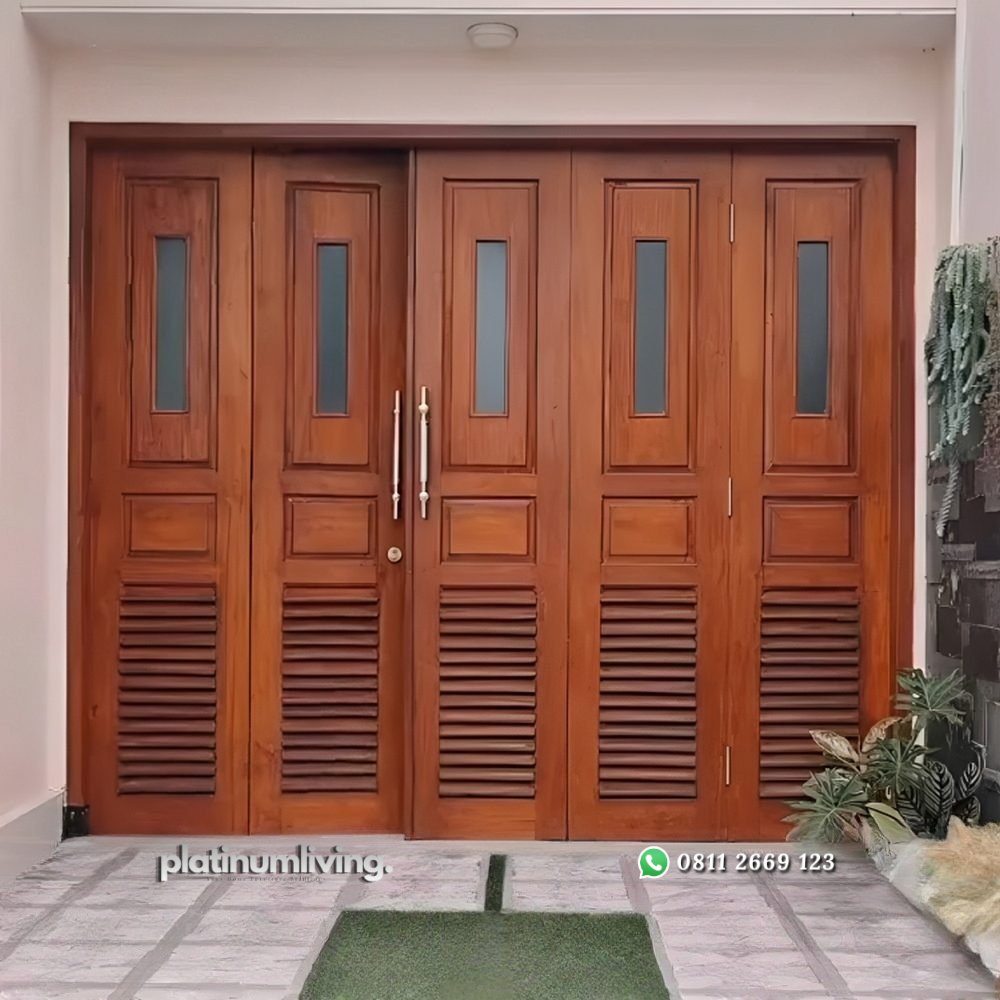 Pintu garasi minimalis jati jepara lipat sliding PJ-97 platinumliving furniture jepara 2 Pintu garasi minimalis jati jepara lipat sliding PJ-97 platinumliving furniture jepara 2