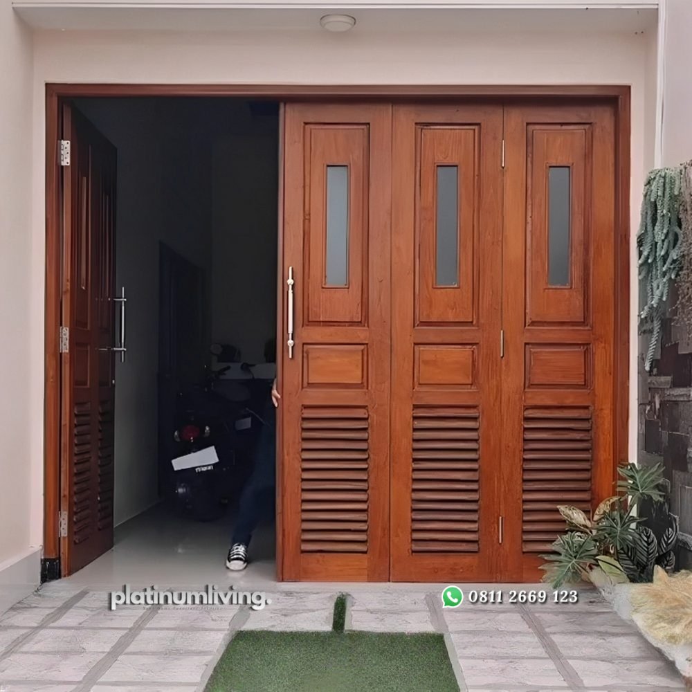 Pintu garasi minimalis jati jepara lipat sliding PJ-97 platinumliving furniture jepara 3 Pintu garasi minimalis jati jepara lipat sliding PJ-97 platinumliving furniture jepara 3