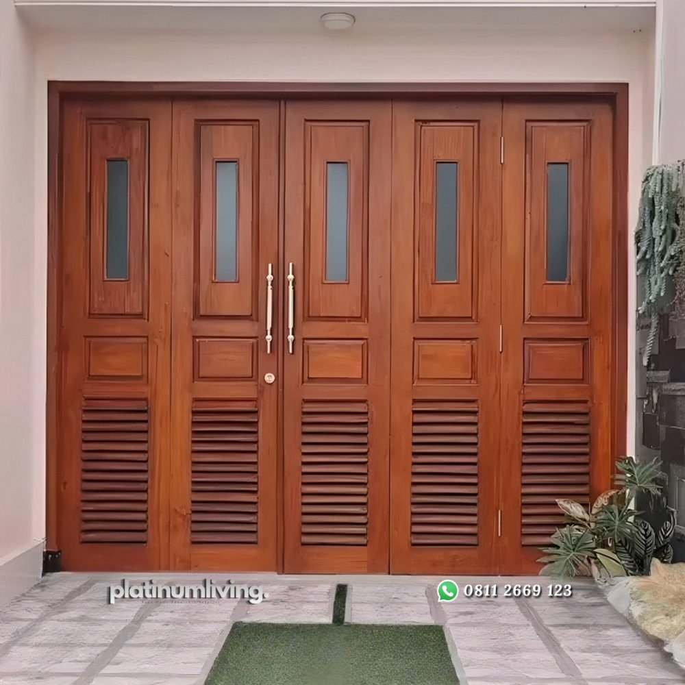 Pintu garasi minimalis jati jepara lipat sliding PJ-97 platinumliving furniture jepara 1 Pintu garasi minimalis jati jepara lipat sliding PJ-97 platinumliving furniture jepara 1