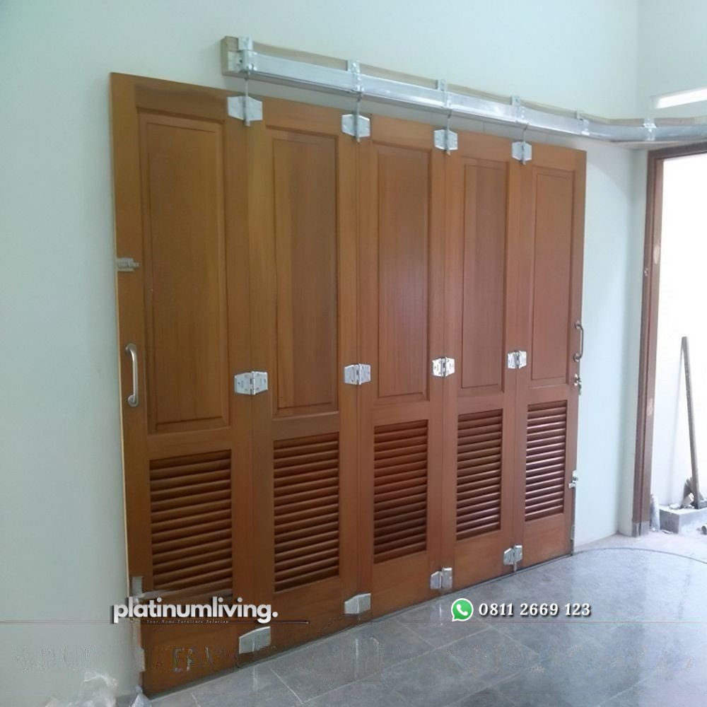 Pintu garasi mobil jalusi jati rel tikung dorong PJ-96 platinumliving furniture jepara 3 Pintu garasi mobil jalusi jati rel tikung dorong PJ-96 platinumliving furniture jepara 3
