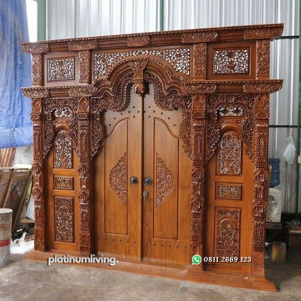 Pintu gebyok jawa ukir tradisional kayu jati jepara PJ-81 platinumliving furniture jepara 2 Pintu gebyok jawa ukir tradisional kayu jati jepara PJ-81 platinumliving furniture jepara 2