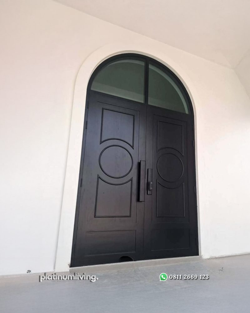 Pintu jati 2 daun 3 panel klasik kusen lengkung PJ-358 platinumliving furniture jepara 2 Pintu jati 2 daun 3 panel klasik kusen lengkung PJ-358 platinumliving furniture jepara 2