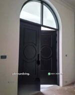Pintu jati 2 daun 3 panel klasik kusen lengkung PJ-358 platinumliving furniture jepara - Gambar 3