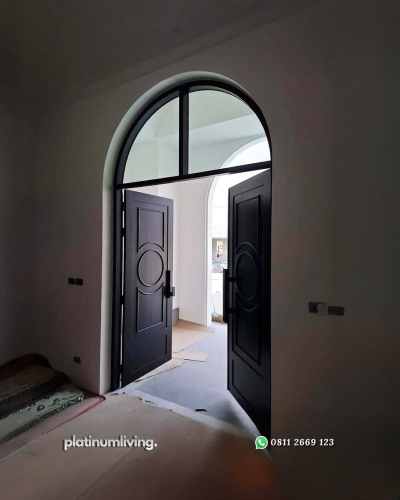 Pintu jati 2 daun 3 panel klasik kusen lengkung PJ-358 platinumliving furniture jepara 4 Pintu jati 2 daun 3 panel klasik kusen lengkung PJ-358 platinumliving furniture jepara 4