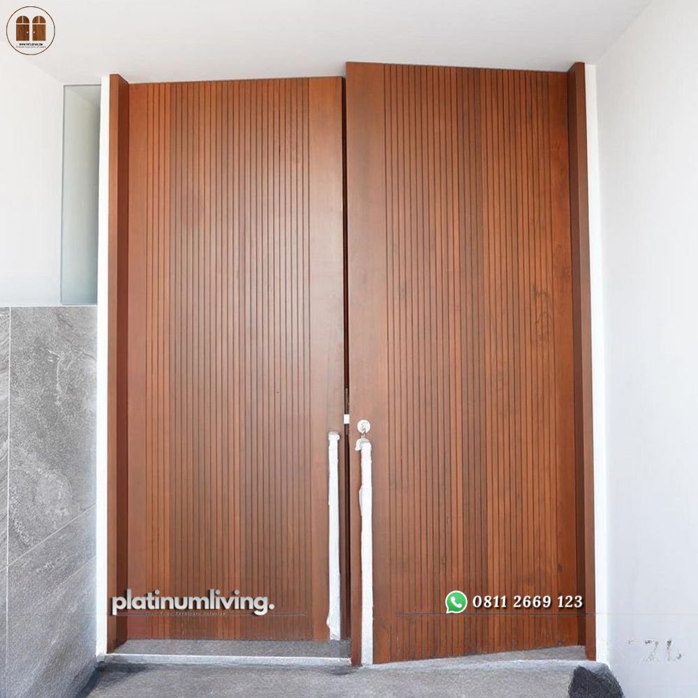 Pintu jati minimalis modern 2 daun wallnut doff PJ-263 platinumliving furniture jepara 1 Pintu jati minimalis modern 2 daun wallnut doff PJ-263 platinumliving furniture jepara 1