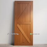 Pintu jati single minimalis modern cross barn PJ-379 platinumliving furniture jepara