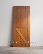 Pintu jati single minimalis modern cross barn PJ-379 platinumliving furniture jepara