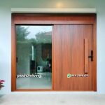 Pintu jati sliding minimalis 1 jendela kaca mati PJ-331 platinumliving furniture jepara