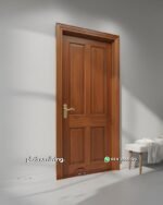 Pintu kamar single kayu jati plus kusen 4 panel solid PJ-368 platinumliving furniture jepara - Gambar 2