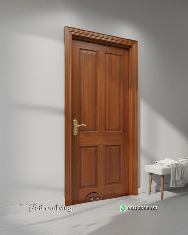 Pintu kamar single kayu jati plus kusen 4 panel solid PJ-368 platinumliving furniture jepara 2 Pintu kamar single kayu jati plus kusen 4 panel solid PJ-368 platinumliving furniture jepara 2