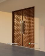 Pintu kayu jati jepara anyaman 2 daun modern klasik PJ-363 platinumliving furniture jepara - Gambar 2
