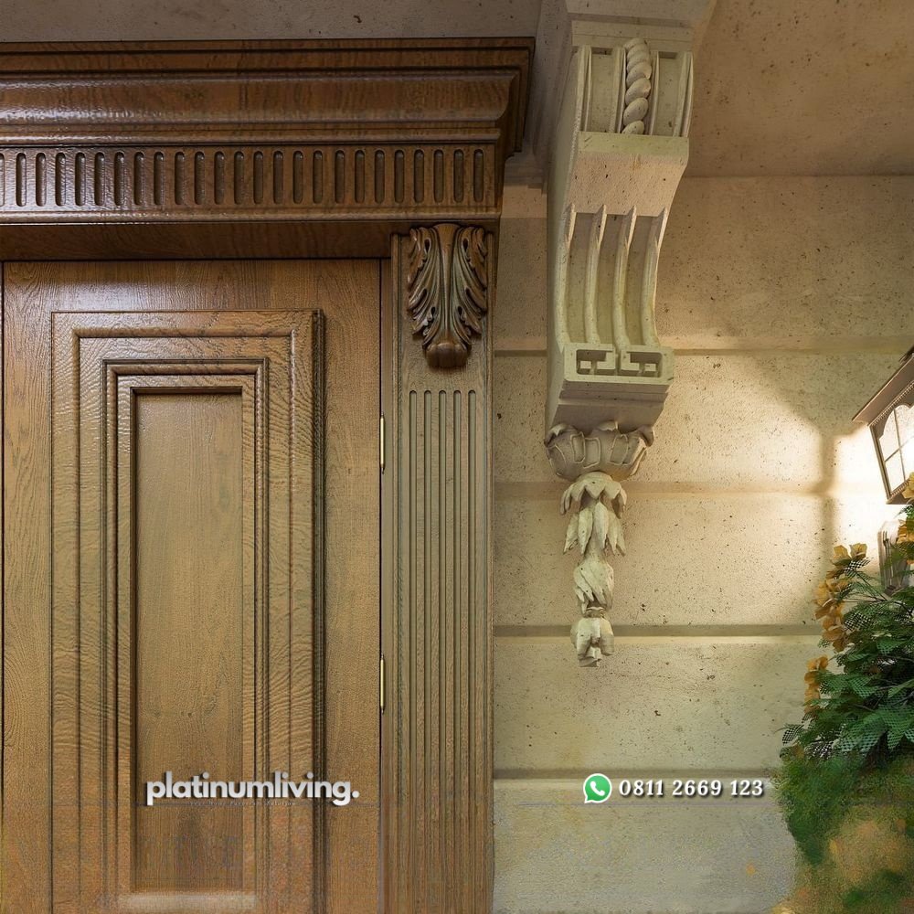 Pintu kayu jati klasik mewah 2 daun kusen ukir PJ-51 platinumliving furniture jepara 2 Pintu kayu jati klasik mewah 2 daun kusen ukir PJ-51 platinumliving furniture jepara 2