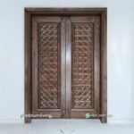 Pintu Kayu jati Kupu tarung Motif Pyramid PJ-340 platinumliving furniture jepara